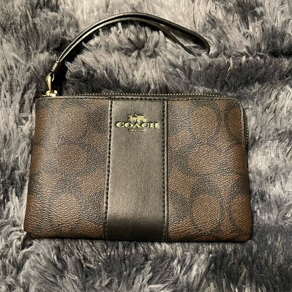 Coach Brown and Black Wristlet